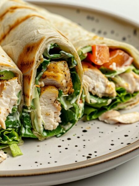Wraps mit Hähnchenbrust und Hüttenkäse